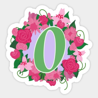 Monogram O, Personalized Floral Initial Sticker